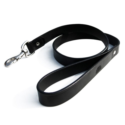 Real leather dog lead - leather, long