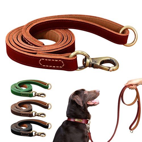 Dog leather leads for medium - dog,