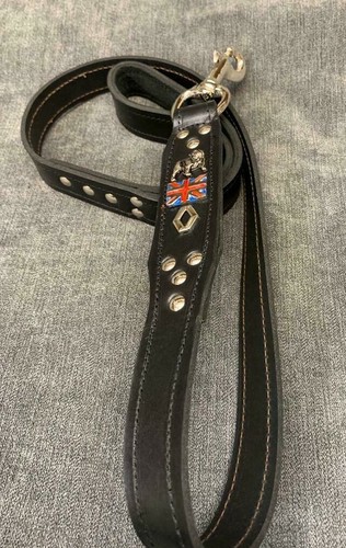 Leather dog lead - leather,