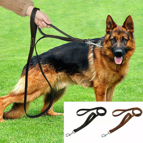 Leather dog strong leads dual - leather,