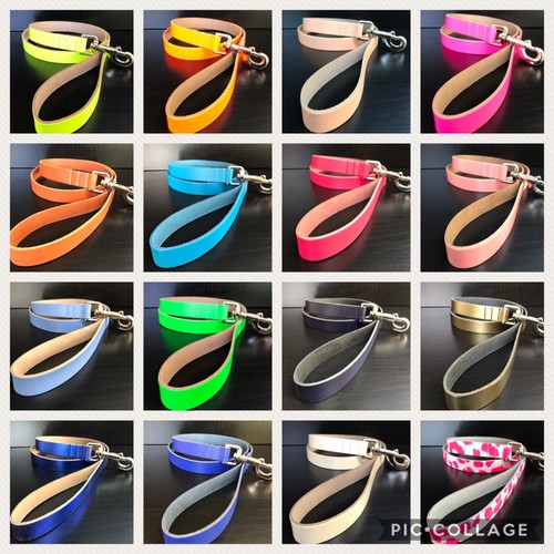 Colours leather dog leads - colours,