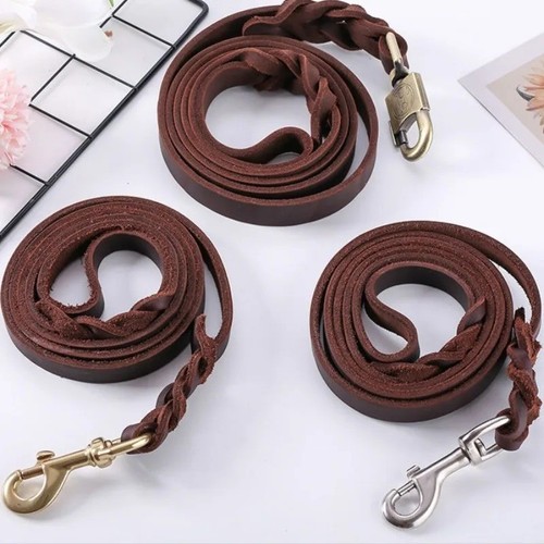 Genuine leather dog lead - leather,