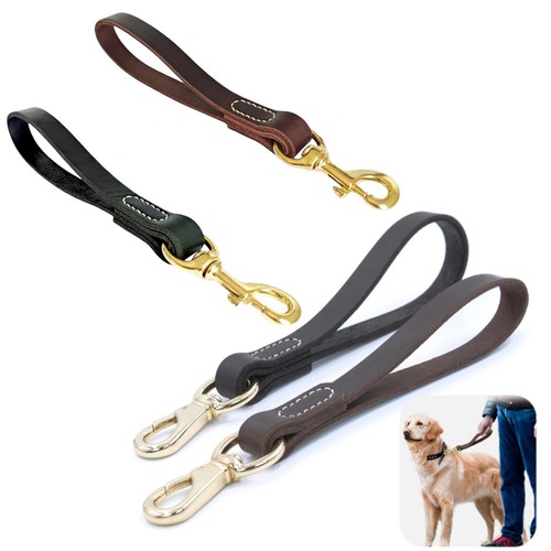 Short leather dog lead - short,